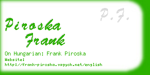 piroska frank business card